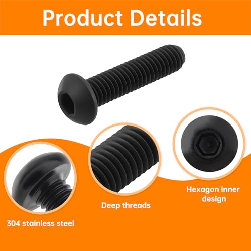 432 pcs Bolts and Nuts Set, 10.9 Grade Alloy Steel M6-1.0 M8-1.25 Button Head Hex Socket Cap Screws Bolts Nuts Washer Assortment Kit with Hex Wrench, Magnetic Hexagonal Socket Screwdriver Bit