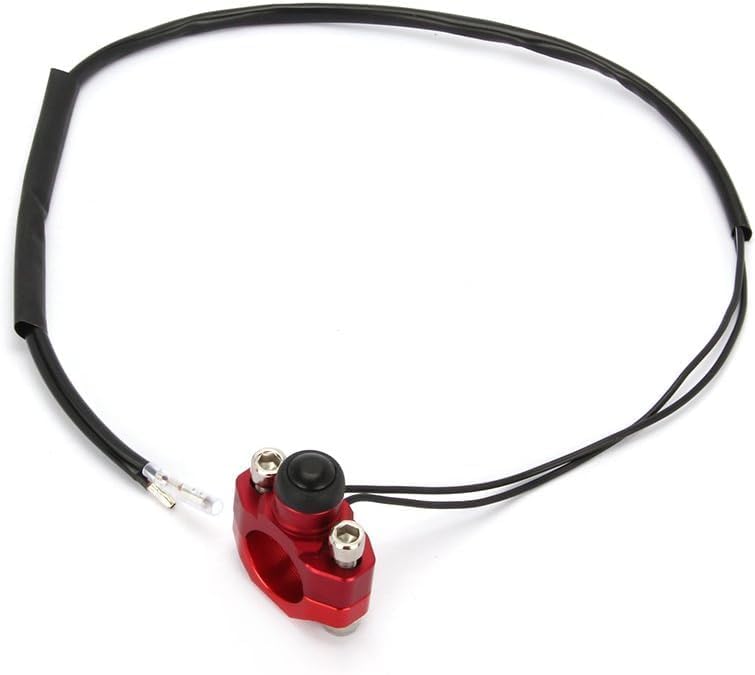 JFG RACING CNC Universal Motorcycle Engine Stop Start Kill Switch Button with Mounting Backplate for for CR125 CRF250 CRF450 XR250 - Red Kit