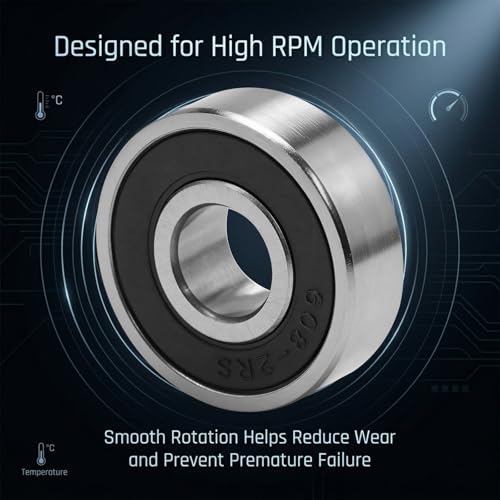 Hoypeyfiy 20Pcs 608-2RS Miniature Ball Bearings, ID 8mm x OD 22mm x Width 7mm Double Rubber Sealed Deep Groove Bearings for Skateboards, Inline Skates, Electric Motors