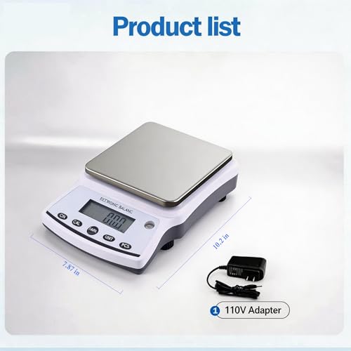Lab Analytical Balance Scale 5000g x 0.01g High Precision Laboratory Analytical Scale – Lab Jewelry Scientific Use silver-gray