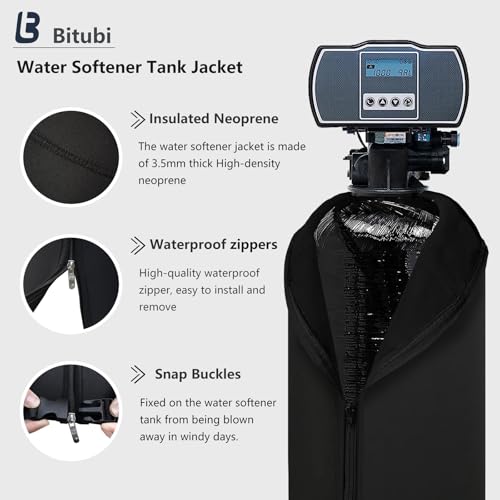 Bitubi Water Softener Neoprene Sweat Jacket, Outdoor Water Softener and Filter Tank Cover to Prevent Sweating, Water Softener Insulated Cover (12x52, Black) 12x52(Tank Jacket) Neoprene Sweat Jacket (Black)