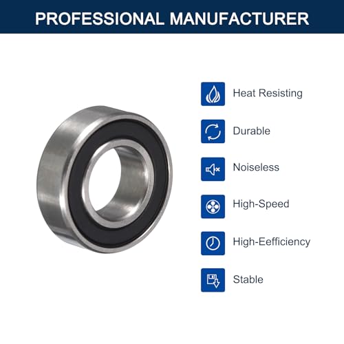 HiPicco 628-2RS Deep Groove Ball Bearings, ID 8mm x OD 24mm x Width 8mm Miniature Bearings, Double Rubber Sealed Ball Bearing Pre-Lubricated Chrome Steel Z2 Lever 20pcs 628-2RS 8x24x8mm