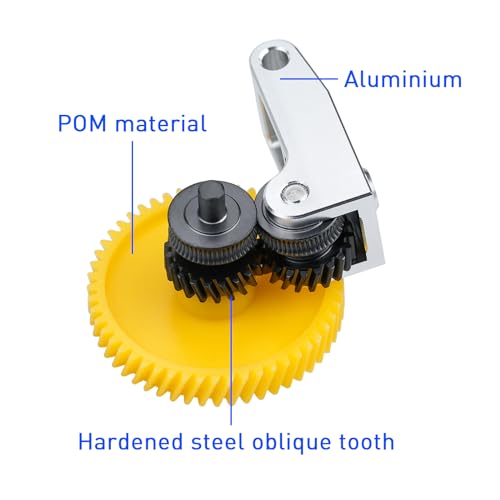 Upgrade Oblique Tooth Nano Coating Hardened Steel Extruder Gears with Aluminum Handle Compatible with Bambulab X1, X1 Carbon/Combo, P1P, P1S, P1S Combo 3D Printer Accessories