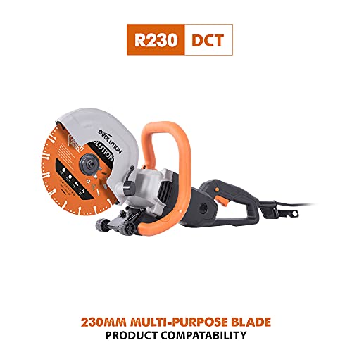 Evolution Power Tools MD230SEG-CS Multi Material Diamond Blade For Disc Cutters - Segmented Rim Removes Debris From Cut - Ideal for Cutting Metal, Brick, Tiles and Plastic, 230 mm 230mm