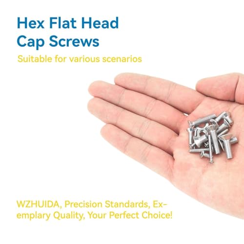 1080Pcs M2 M3 M4 M5 Screw Assortment, Metric Flat Countersunk Head Socket Cap Bolts, Stainless Steel Screws Nuts and Washers with 4 Hex Allen Wrenches, Full Thread Hex Flat Head Countersunk