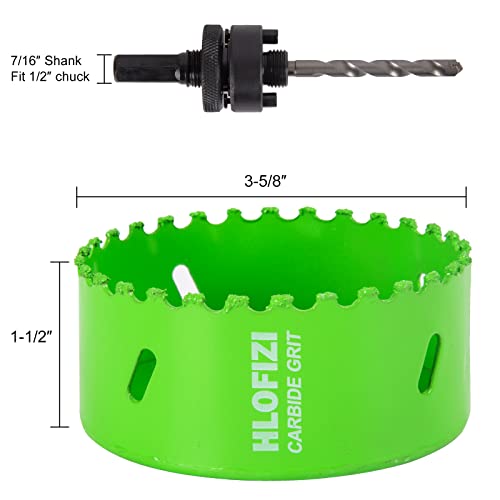 3-5/8 Inch Carbide Grit Hole Saw Cutting Through Stucco, Plaster, Cement Board, Drywall, PVC with 1-1/2" Depth, Up to 3X Faster (Pack of 2) 3-5/8 In. (Pack of 2)