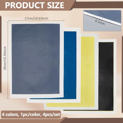 BENECREAT 4 Pcs 4 Colors Laser Engraving Marking Paper, 390×270mm/15.3×10.6 Inch Laser Marking Paper for Ceramics, Glass Laser Engraving