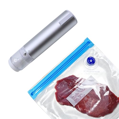 Small Vacuum Sealer with 10 Vacuum Bags and 2 Caps, Rechargeable and Portable, Hand Sealer for Preserving Food