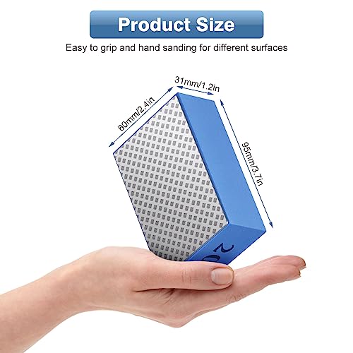 Pack of 4 Glass Grinders, Diamond Hand Sanding Pad, Tile Sanding Blocks, Polishing Pads, Diamond Sanding Pad for Stone Ceramic Tiles, Glass Grinding, Trimming, 60#, 100#, 200#, 400#
