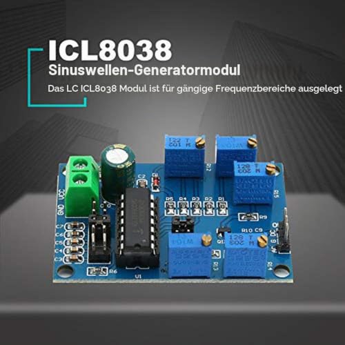 Signal Generator Module ICL8038 Medium Low Frequency Signal Source 10Hz-450KHz Triangle Rectangle Wave Triple Signal Generator Module with Dupont Cable