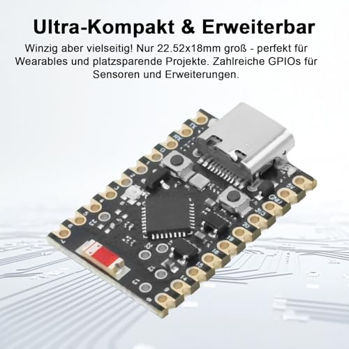 ESP32-C6 Mini Development Board ESP32 WiFi Bluetooth Board with 32-Bit Processor 160MHz Running Frequency USB Type-C ESP32 Development Board 2.4GHz Wi-Fi Compatible with Arduino (Pack of 3) 3 pieces