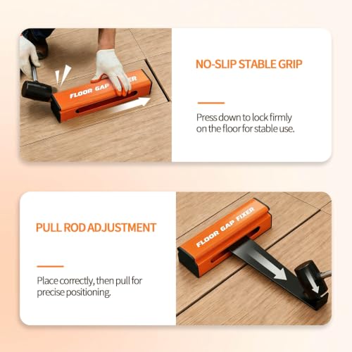 Floor Gap Fixer Tool Kit for Laminate Floors with Storage Bag & Nano Pads Orange