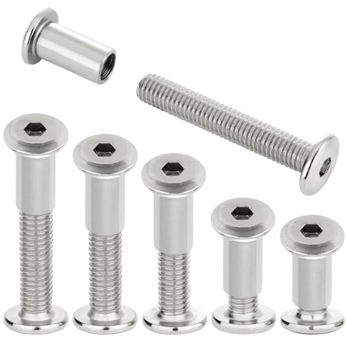 100 Pcs M8x20mm Silver Furniture Bolts for Skateboard Trucks,Bike Racks 100