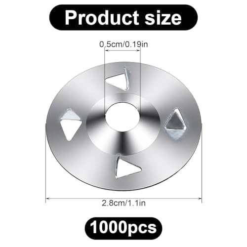 1000Pcs Fasteners Washers for Foam Board Panels, 1-1/8 Inch Metal Washers