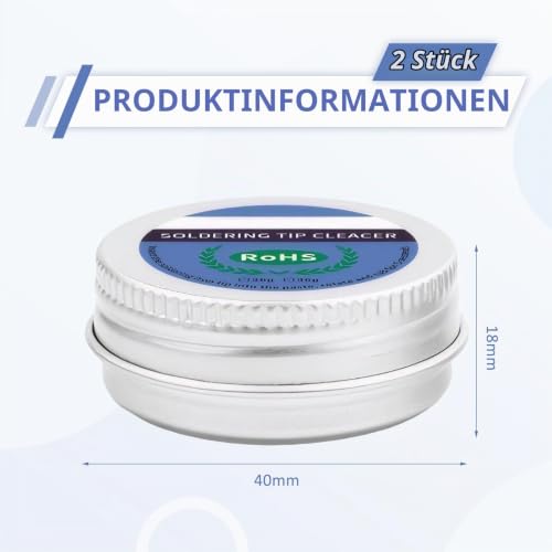 Pack of 2 Soldering Tip Cleaner, 60 g Soldering Tips Reactivator, Can Remove the Oxide Layer, Used to Activate the Oxide Soldering Iron Tip