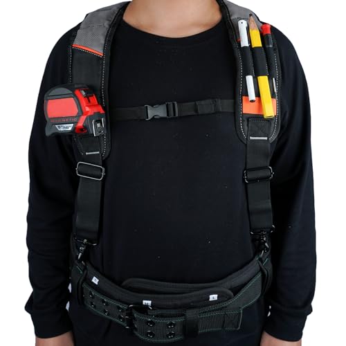 KUNN 3-Points Padded Tool Belt Suspenders & Construction Belt Suspenders