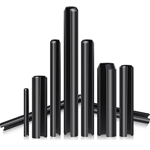 450 Pcs Split Roll Pin Assortment Set with Storage Case M2 M2 M3 M4 M5 M6 M2 M7 M8 M9 M10 Slotted Spring Steel Pins Black Dowel Tension Roll Pin for Home Improvement Automotive Machine Repair Tool