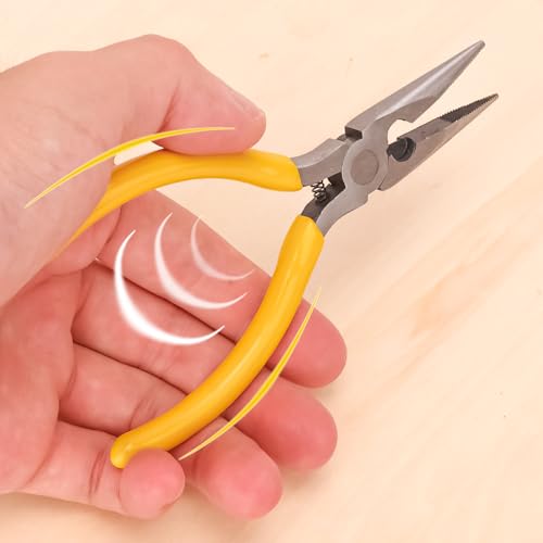 15 Pack Mini Needle Nose Pliers, 5 Inch Thin Needle Nose Pliers, Small Spring Loaded Nose Pliers for Precision Crafting, Jewelry Making & More