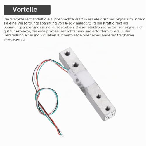 QUARKZMAN Digital Load Cell 1 kg + HX711 Module Weighing Sensor 24 Bit Precision A/D Dual Channel for DIY Portable Electronic Kitchen Scale Kit Pack of 4