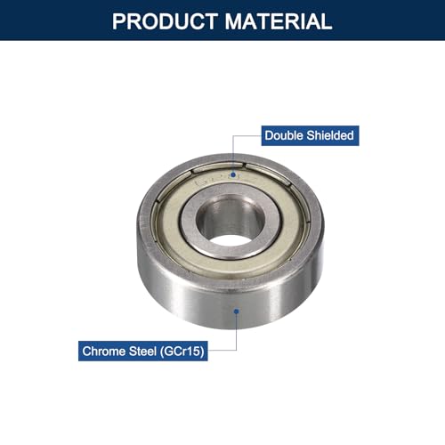 HiPicco 628ZZ Deep Groove Ball Bearings, ID 8mm x OD 24mm x Width 8mm Miniature Bearings, Double Metal Shielded Ball Bearing Chrome Steel Z2 Lever 20pcs 628ZZ 8x24x8mm