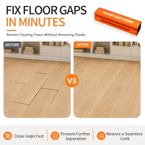 Floor Gap Fixer Tool Kit for Laminate Floors with Storage Bag & Nano Pads Orange