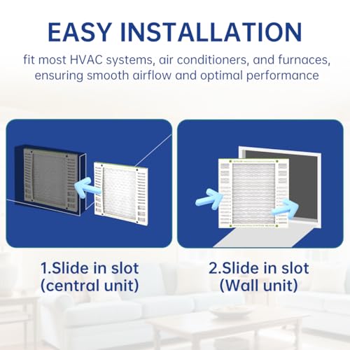 20X20X2 Air Filter AC Furnace MERV 13 Comparable with MPR 1900 FPR 10 HVAC Air Condition cabin Vent Fan Electrostatic Pleated Actual Size 19.75 x 29.5 x 1.75 6 Packs