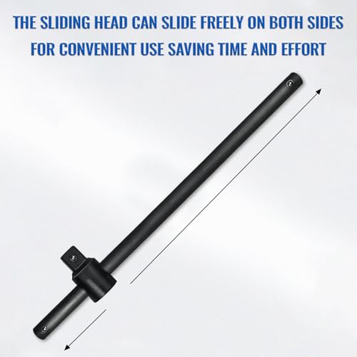 3/4 Inch Drive Sliding T-Handle Socket Wrench, 18.9 Inch Heavy Duty Steel Bar 3/4"