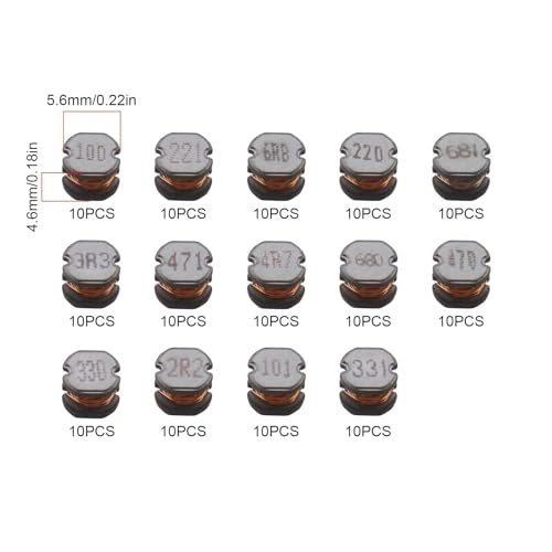 140pcs 14 Values 2.2 UH - 680 UH CD54 Wire Wound SMD Power Inductor Assortment Set 2.2 UH 3.3 UH 4.7 UH 6.8 UH 10 UH 22 UH 33 UH 47 UH 68 UH 100 UH H 20 uh 330 uh 470 uh 680 uh