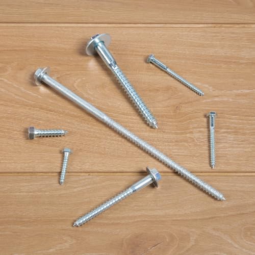 5/16" x 3" Lag Bolts (50 Pcs) 5/16 inch Lag Screws for Wood, Heavy Duty Hex Head with Washers, Zinc Plated 5/16" x 3" (50 PCS)