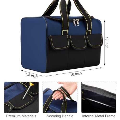 Sanwuta 3 Pack Tool Bag 16 Inch Waterproof Heavy Duty Wide Mouth