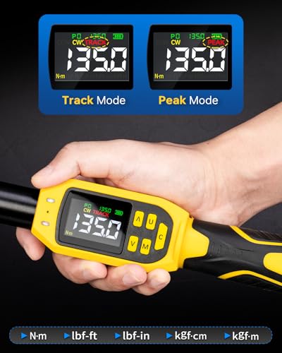 YIYEIE 3/8" Drive Digital Torque Wrench, 5-99.5 Ft-lb (6.7-135 N.m) 3/8" 4 PC