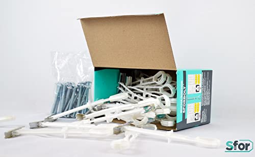 SFOR | 60 Pack 1/4" Toggle Bolt Anchor | Drywall Anchors, Drywall Screws, Wall Anchors and Screws for Drywall | Anchors with Phillips Self Tapping Screws | White, 30 anchors + 30 screws 30 Pack 1/4"