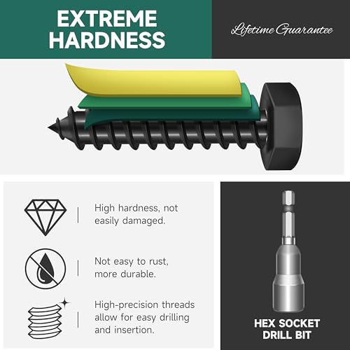 (10Sets) 3/8" x 2-1/2" Hex Head Lag Bolts & 50-Pack Lag Screws 3 Inch, #14 x 3 Wood Screws, Heavy Duty Self Drilling Structural Screw, Heavy Duty Lag Screws with Washers for Exterior Wood and