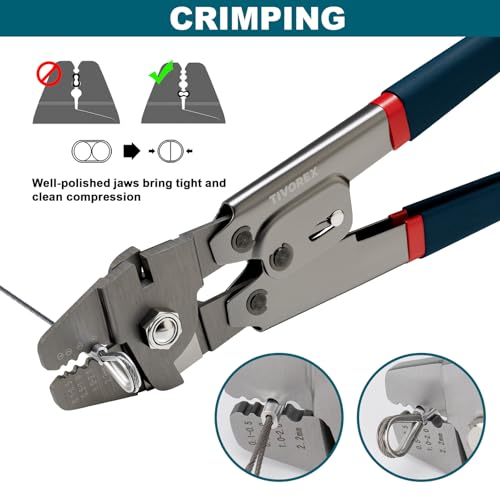 1/16" Wire Rope Crimping Tool Kit, 328ft Stainless Steel Cable 328ft Steel Cable Kit+Crimper