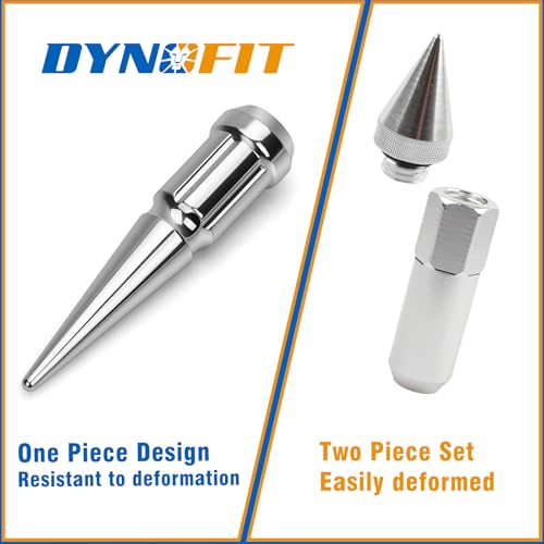 DYNOFIT M12x1.5 Spike Lug Nuts with 2 Socket Key (Chrome)