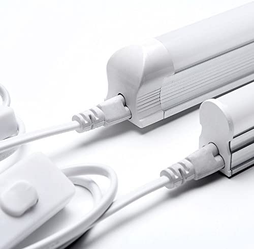 T5 T8 LED Tube Power Extension Cable with On/Off Switch,LED T5/T8 Light Tube Integrated LED Light Fixture Extension Cable Wire (6FT/1.8M) (10) 10