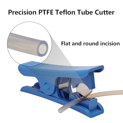 16.4 FT PTFE Teflon Tube Kit with 1 Tube Cutter and 4 Tube Extension Connector, ID 2.5mm X OD 4mm Ultra-Smooth PTFE Teflon Tubing for Bambu Lab A1/P1/X1 Series, K1 Series, AD5M
