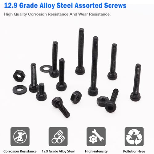 mxuteuk 620PCS M3 Screw Kit+mxuteuk Metric Screw Assortment Kit,M2 M3 M4 M5 Metric Bolts and Nuts Kit