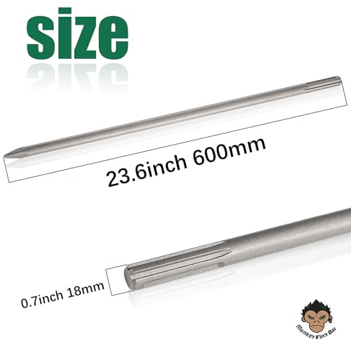 MonkeyKingBar SDS Max Bits 24" Point Chisel for Demolition & Masonry Work 24"