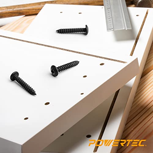 POWERTEC #14 x 1.5 Wood Screws – 100 PCS Zinc-Plated Self-Tapping Flat Head Phillips Screws with Deep Thread for Crafts, Wood, Drywall (QWS1008) (Pack of 2) #14 x 1.5 (100pcs) (Pack of 2)