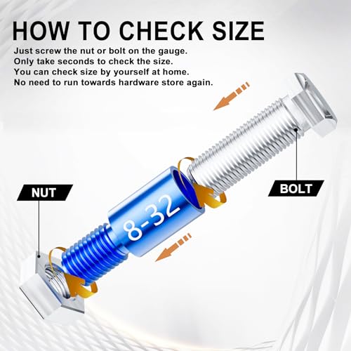 Nut & Bolt Thread Checker - 44PCS Independent Assembly Size Checker, Practical Identibolt Thread Gauge Set for Freely Checking Screws