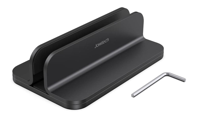 Aluminum Laptop Vertical Stand Organizer, Sturdy Laptop Computer Holder Desktop Stand Compatible with New Retina Apple MacBook Pro/Air, Mac mini and iPad Pro - Black