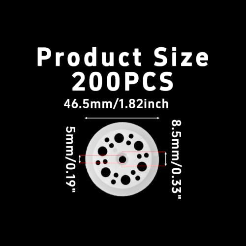 200PCS 46.5mm/1.82inch Plastic Washer Polypropylene Washers for Rigid Foam Board Insulation Fastening, White Plastic Load Spreading Flat Washers for Fixing Supporting Screws Nail Installation 200
