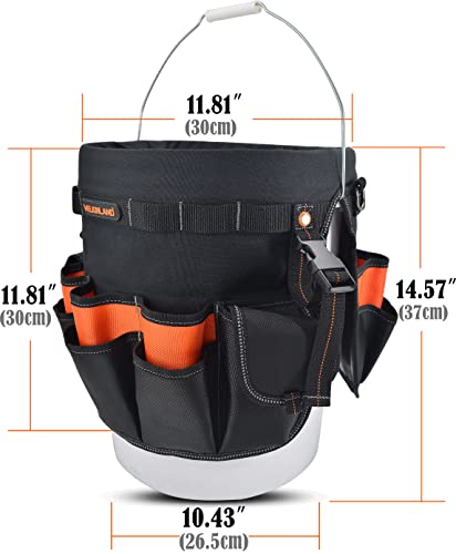 WELKINLAND 5 Gallon Bucket Tool Organizer, 47-Pocket 15L Bucket Tool Bag