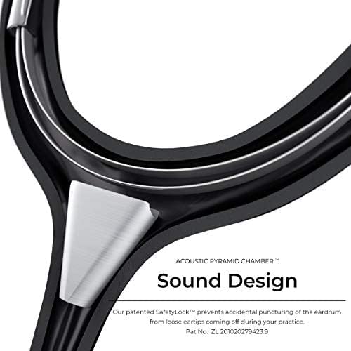 MDF Instruments MD One Epoch Lightweight Titanium Stethoscope, Adult, Royal Blue Tube, Silver Chestpiece-Headset, MDF777T10 Silver - Royal Blue