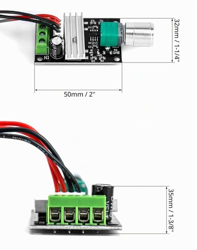 QWORK 1203BB 6V 12V 24V 3A 80W DC Motor Speed Controller (PWM) Adjustable Reversible Motor Driver Switch