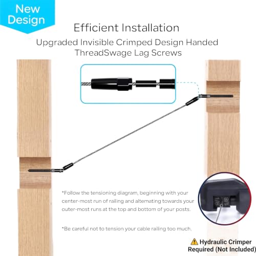 Black 1/8" Stair Bundle: 5 Pairs Adjustable Swage & 10 Angle Washers