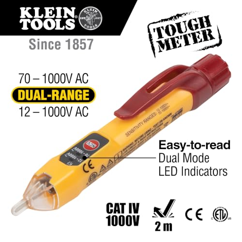 Klein Tools Non-Contact Voltage Tester with Outlet Tester and Self-Adjusting 10-20AWG Wire Stripper/Cutter Voltage Tester + Wire Stripper