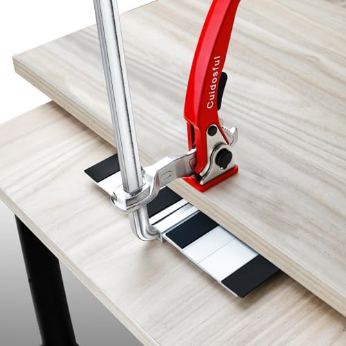2 Pack Track Saw Clamps for Guide Rail – Heavy Duty Quick Release Ratchet Clamp Set, Compatible with Festool, Makita, Dewalt, Table Saw Hold Down, T Track Woodworking Clamps with Non-Marring Pads Red