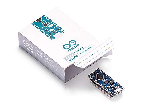 Arduino Nano Every with Headers [ABX00033] Compact Board with ATmega4809 Microcontroller, Ideal for Electronic Projects, DIY Prototypes and Applications with Arduino IDE.